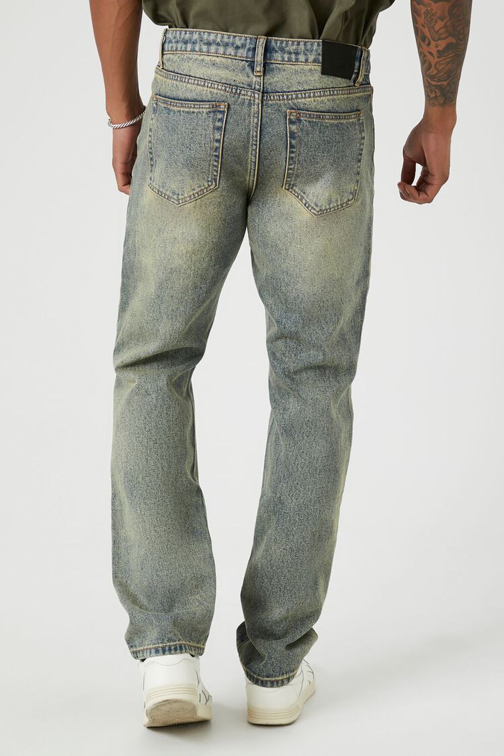 Distressed Stone Wash Slim-Fit Jeans