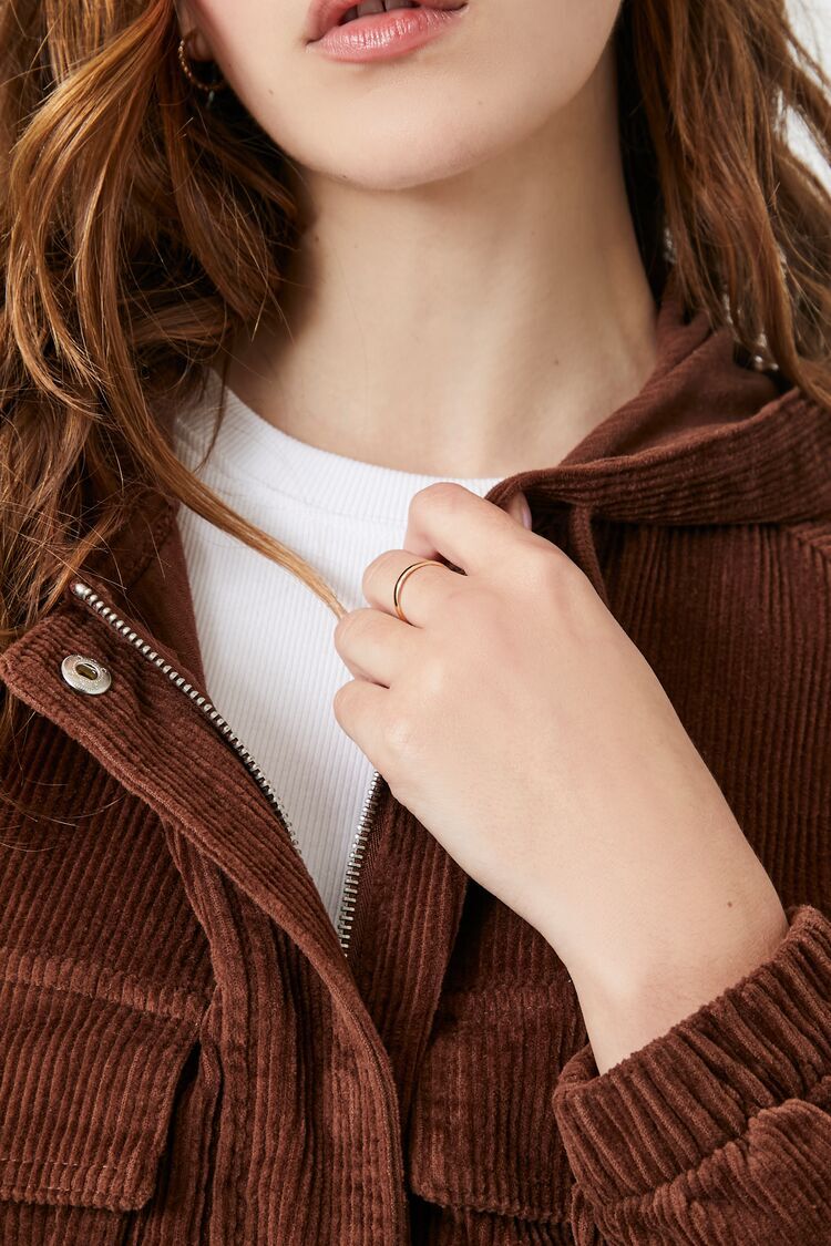 Corduroy Cropped Hoodie