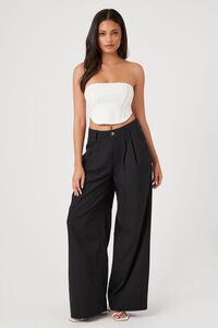 BLACK High-Rise Wide-Leg Trousers, image 1