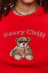 RED/MULTI Rhinestone Beary Chill Graphic Tee, image 5