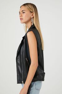 BLACK Faux Leather Moto Vest, image 2