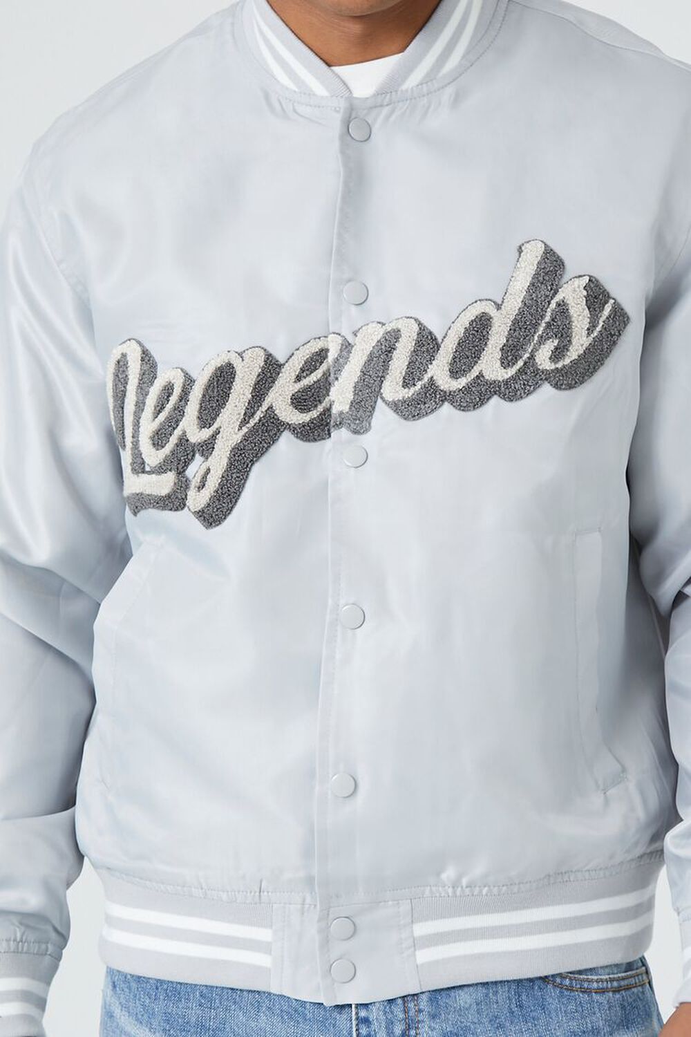 Dodgers Cool Gray Varsity Bomber Jacket