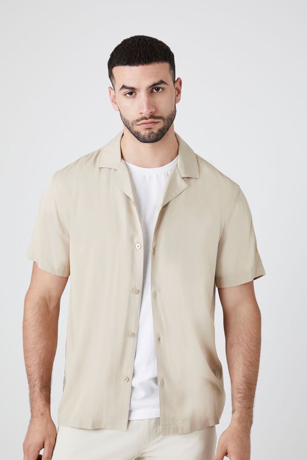 Solid Rayon Short Sleeve Shirt