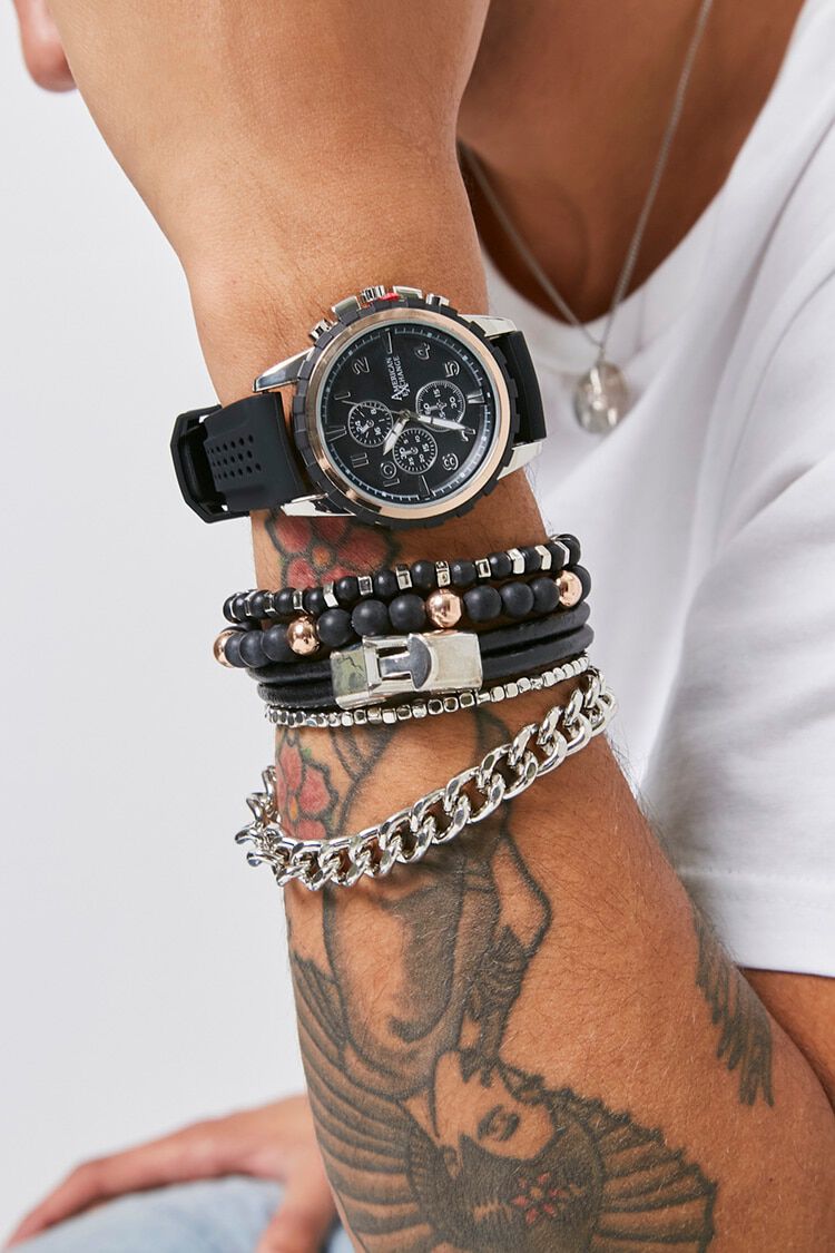 Male Stainless Steel Blue LED Digital Bracelet Wrist Watch