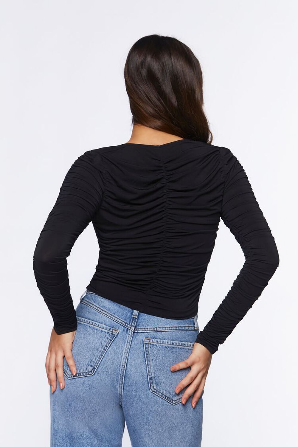 Ruched Hook-and-Eye Top