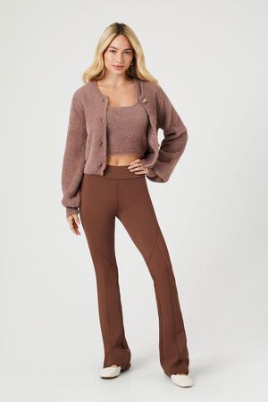 Long leggings brown ribbed - Coccodrillo online shop