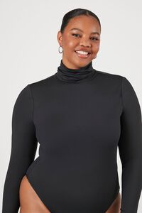 Women's Plus Size Bodysuit Long Sleeve Stretch Bodysuit Turtleneck