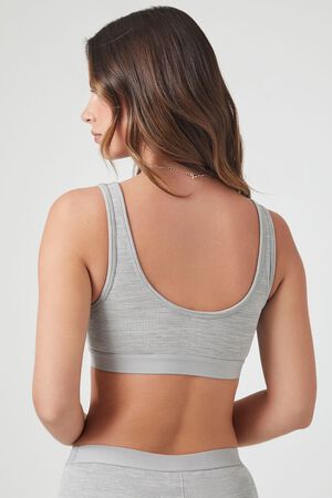 FOREVER 21 Grey Printed Bralette Crop Top