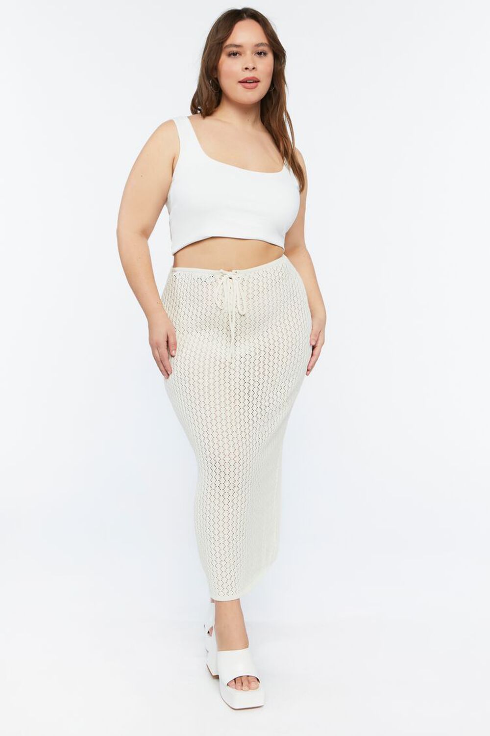 high waist skirt and crop top for plus size