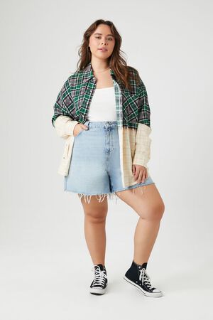 Forever 21 Plus Size Checkered Baseball Jersey