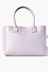 LAVENDER Faux Leather Tote Bag, image 3