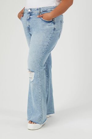 Plus Size Stretch Denim Flare Jeans