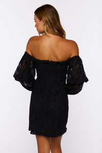 BLACK Lace Off-the-Shoulder Mini Dress, image 3