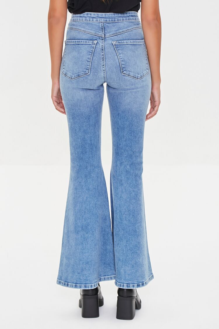 Recycled Cotton Faded Flare Jeans
