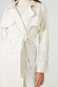 IVORY Faux Suede Trench Coat, image 5