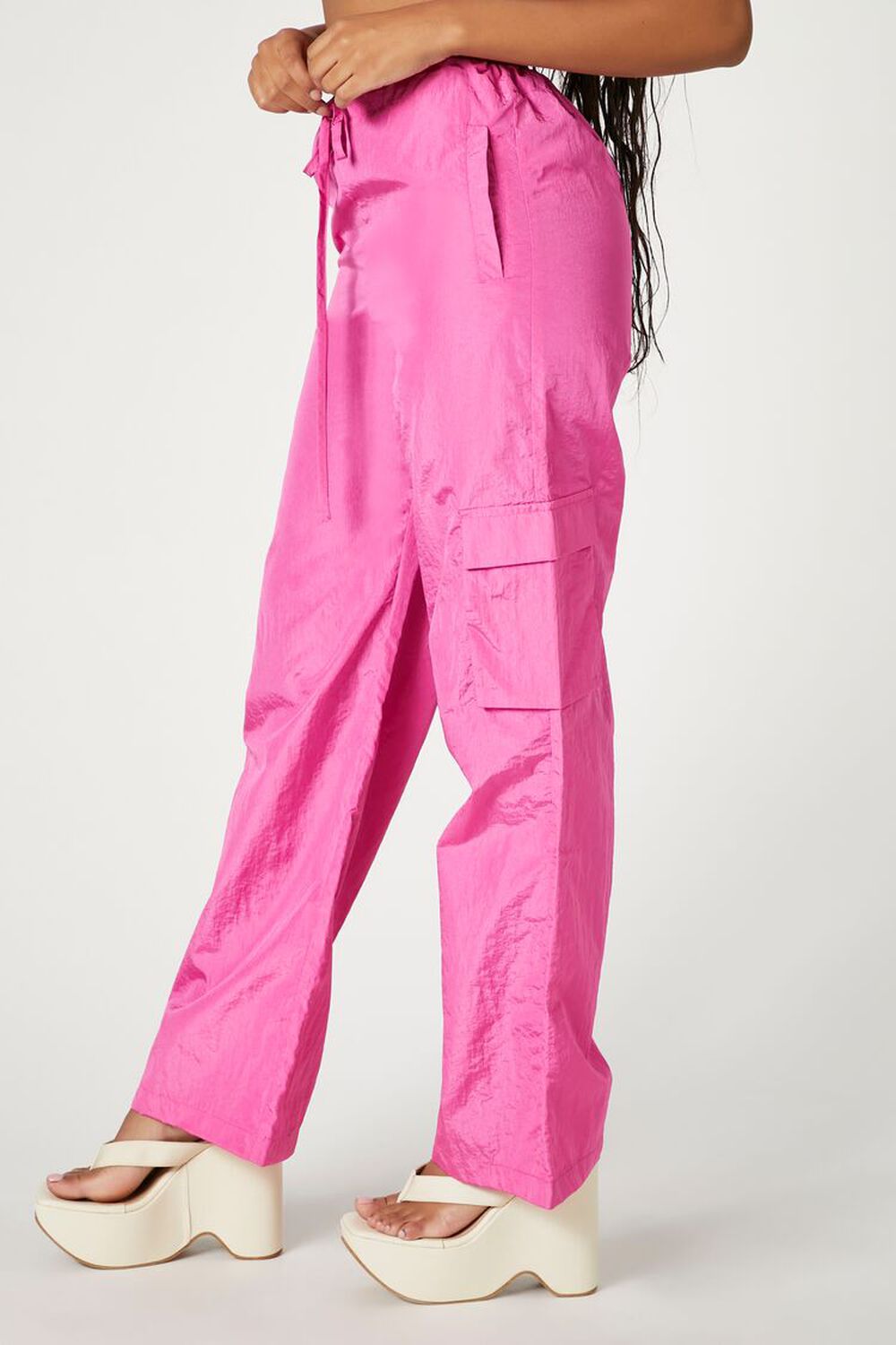 PINK Drawstring Cargo Pants, image 3