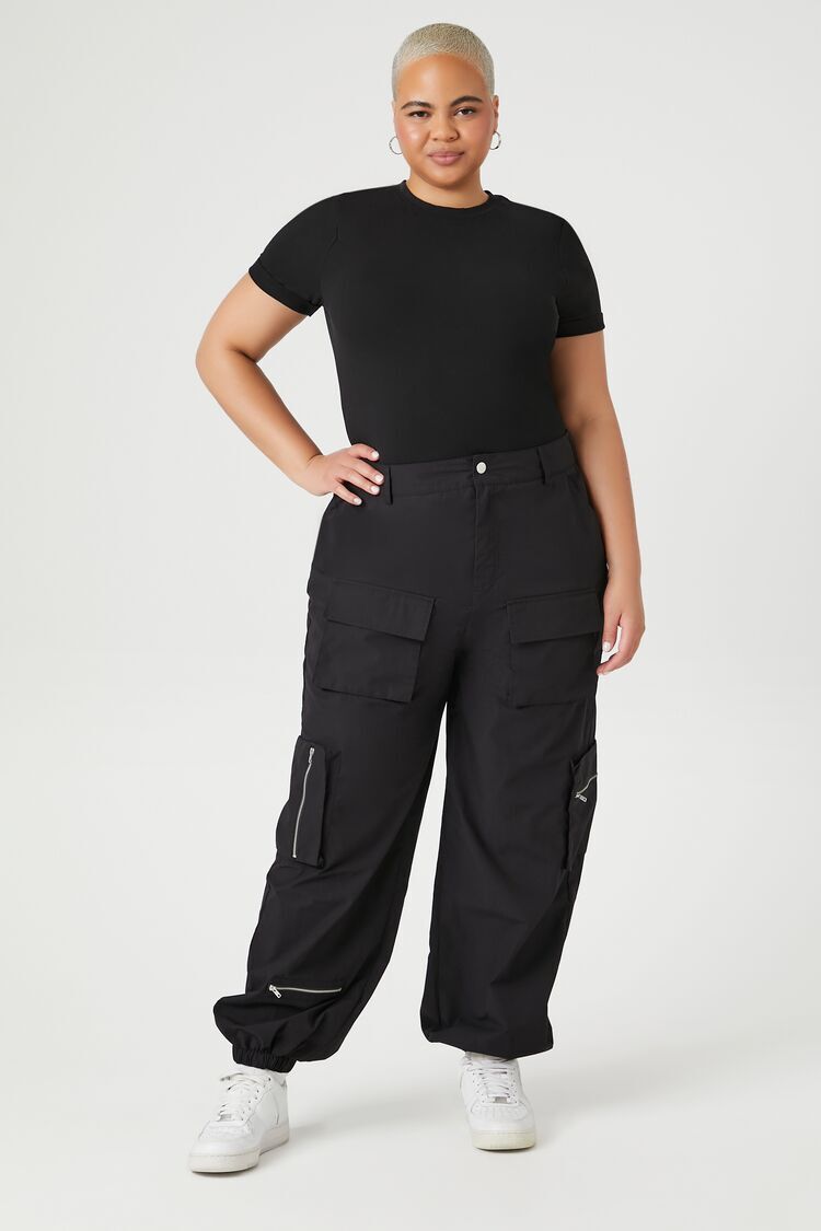 Xyriel - High Waisted Utility Style Cargo Pants in Black | Showpo USA
