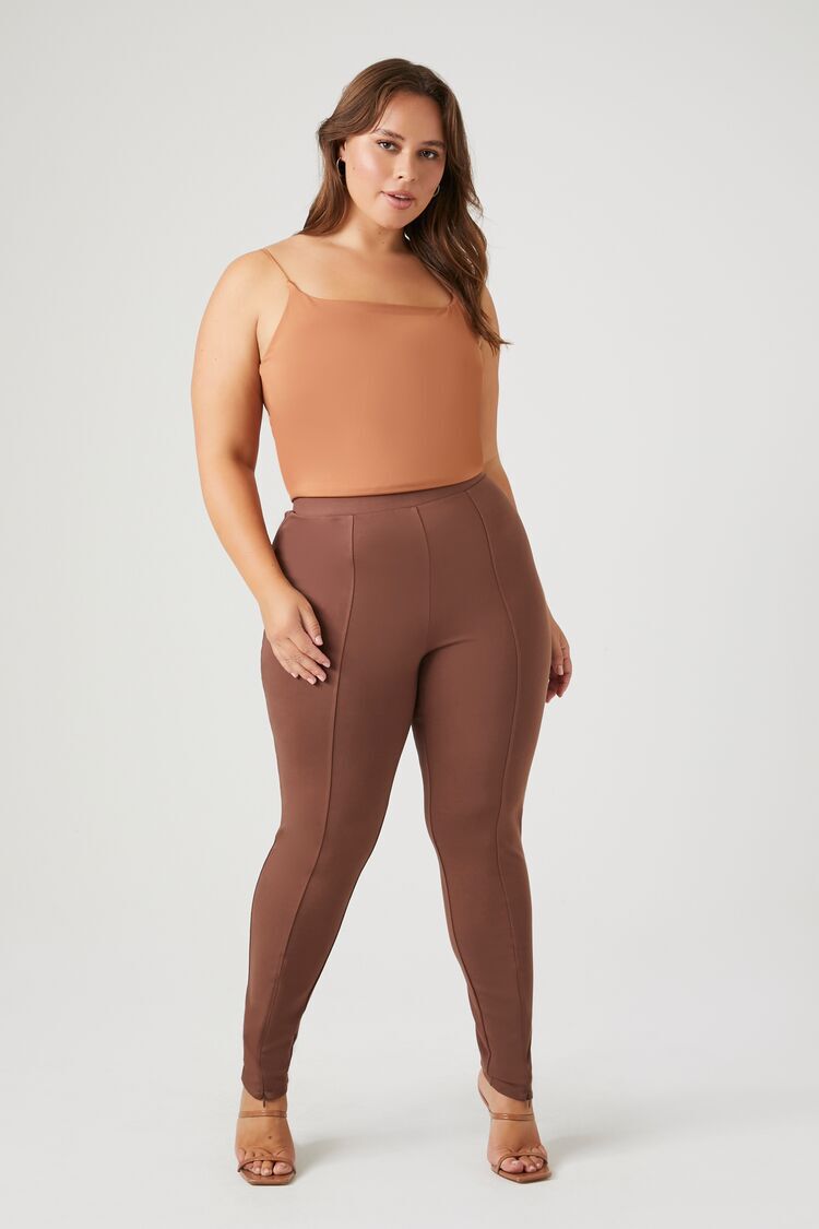 Forever 21 Women's Faux Leather High-Rise Leggings in Shiitake Large |  Foxvalley Mall
