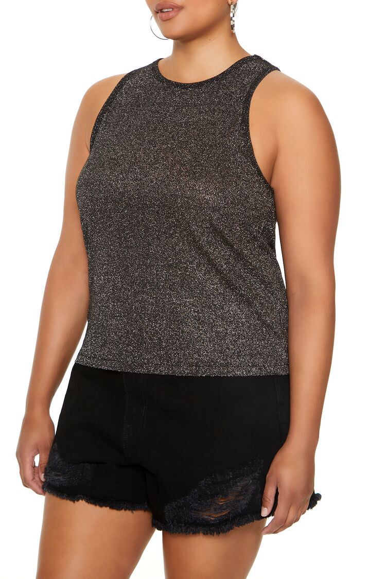 Plus Size Shimmer Knit Tank Top