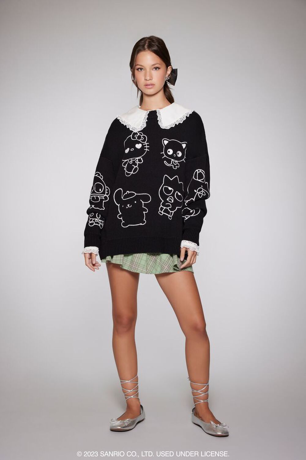 New Girl Order X Hello Kitty Oversized Sweater Dress With Collar