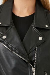 BLACK Faux Leather Moto Vest, image 5