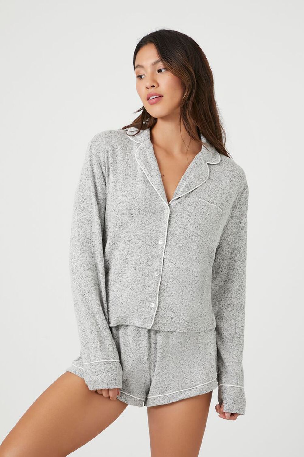 Piped Trim Pajama Shirt