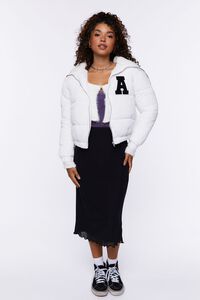 WHITE Varsity-Letter Puffer Jacket, image 4