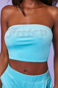 BLUE Juicy Couture Velour Tube Top, image 5