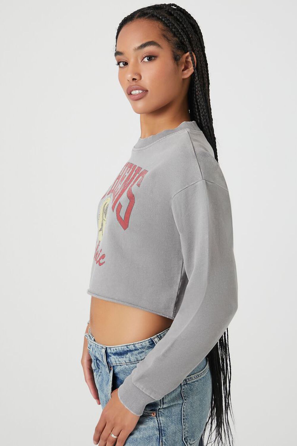 CROP TOP SWEATSHIRT - Anthracite grey