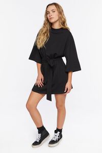 BLACK Tie-Waist Mini T-Shirt Dress, image 4