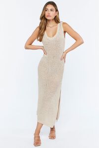 SAND Sleeveless Open-Knit Midi Dress, image 1