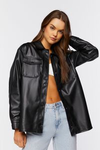 Black Faux Leather Oversized Hi Low Hem Shacket*FINAL SALE* – Shop Style  Your Senses