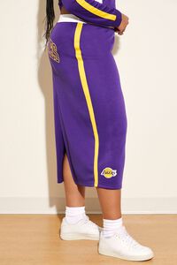 PURPLE/MULTI Plus Size Los Angeles Lakers Midi Skirt, image 3