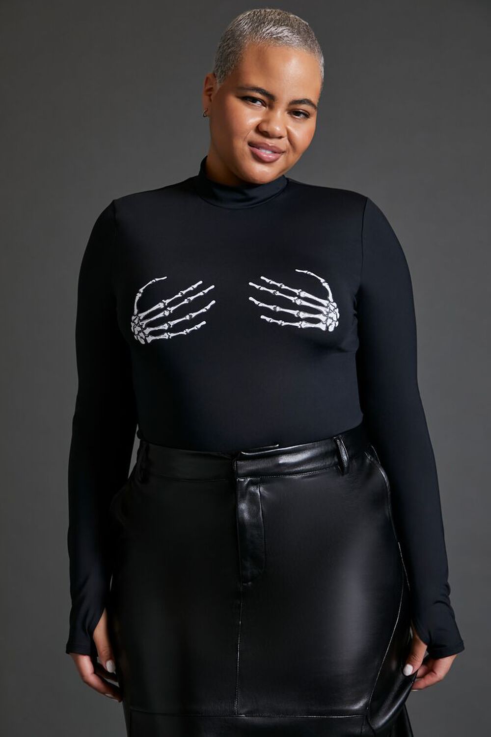 Black Graphic Bodysuit