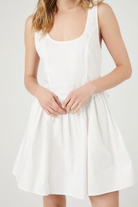 WHITE Poplin Tie-Back A-Line Mini Dress, image 5