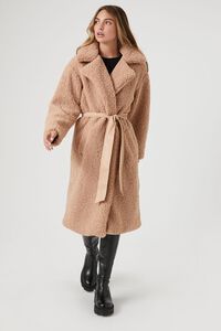 TAN Faux Shearling Teddy Coat, image 6