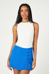 SAPPHIRE Satin Button-Front Mini Skirt, image 1