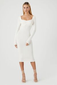 VANILLA Ribbed Open-Back Bodycon Midi Dress, image 1