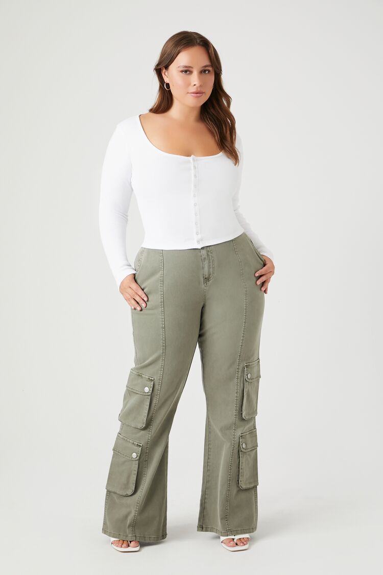 Avenue | Women's Plus Size Cotton Roll Up Capri - White - 26w : Target