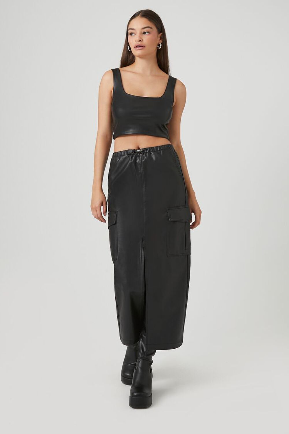 Forever 21 Faux Leather Pleated Skirt - ShopStyle