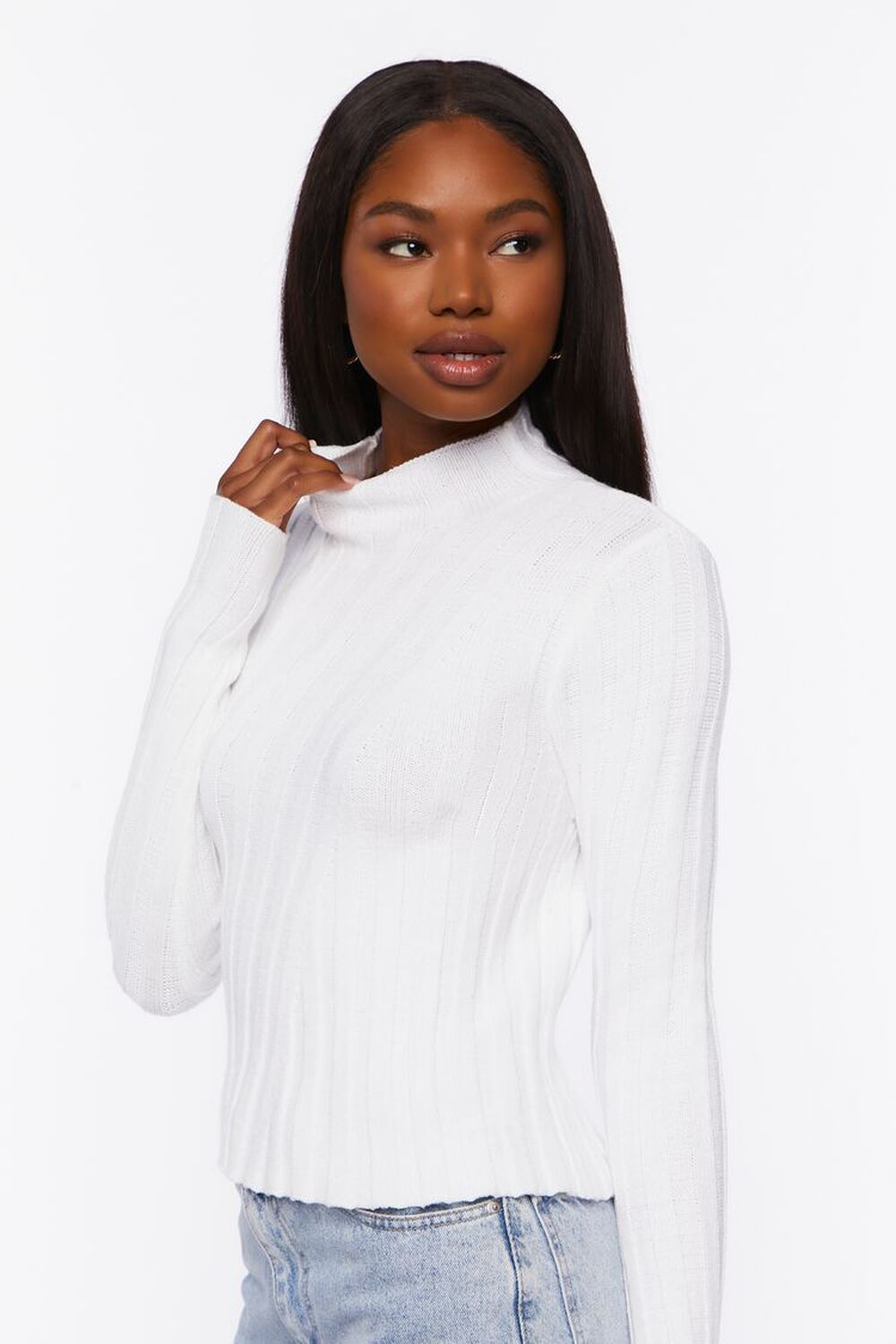 Ribbed Mock Neck Sweater 5486