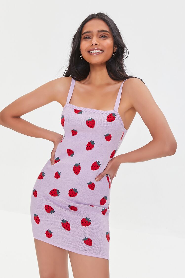 Strawberry Mini Sweater Dress