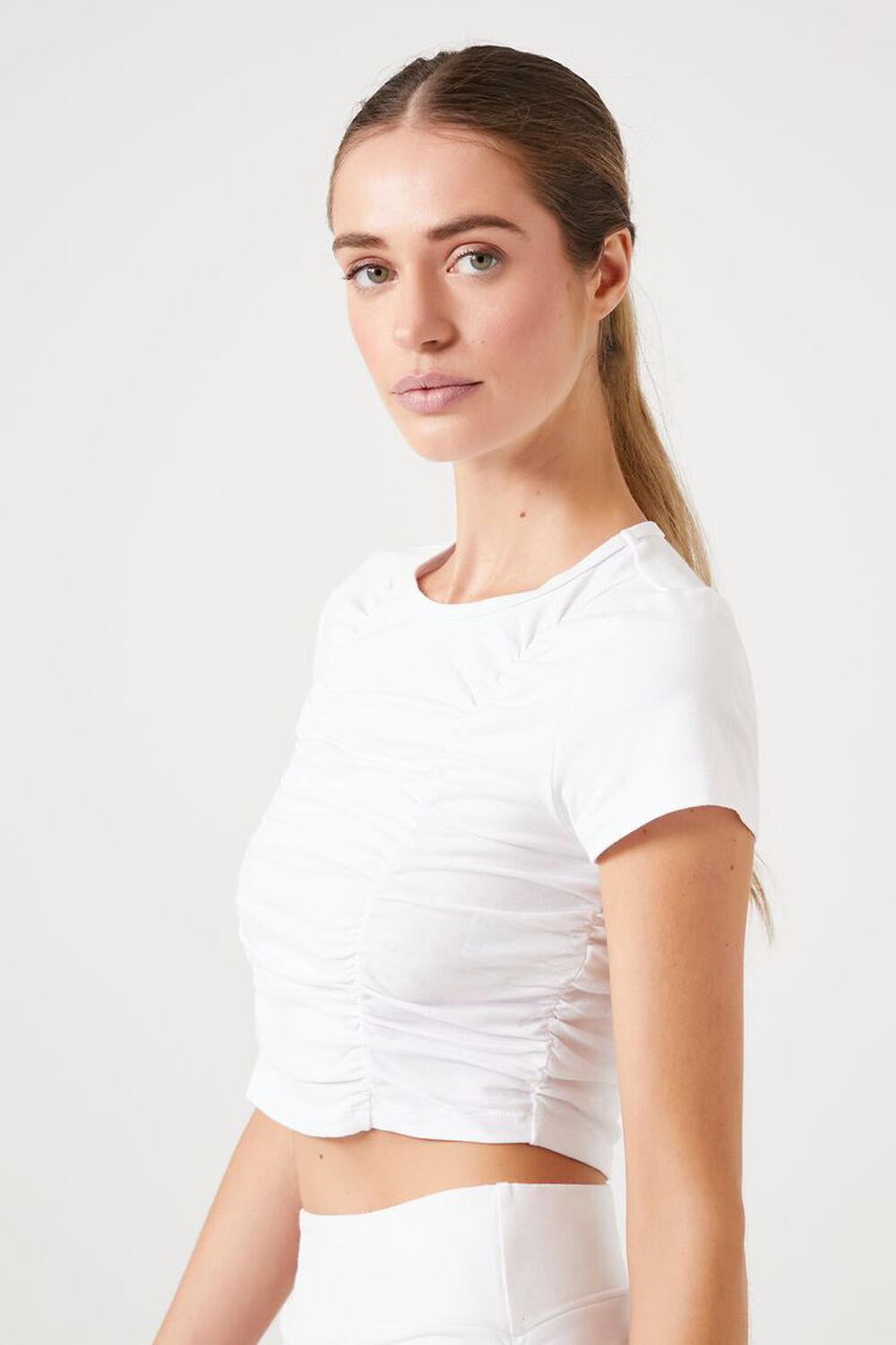 Active Ruched Cropped Tee, image 2