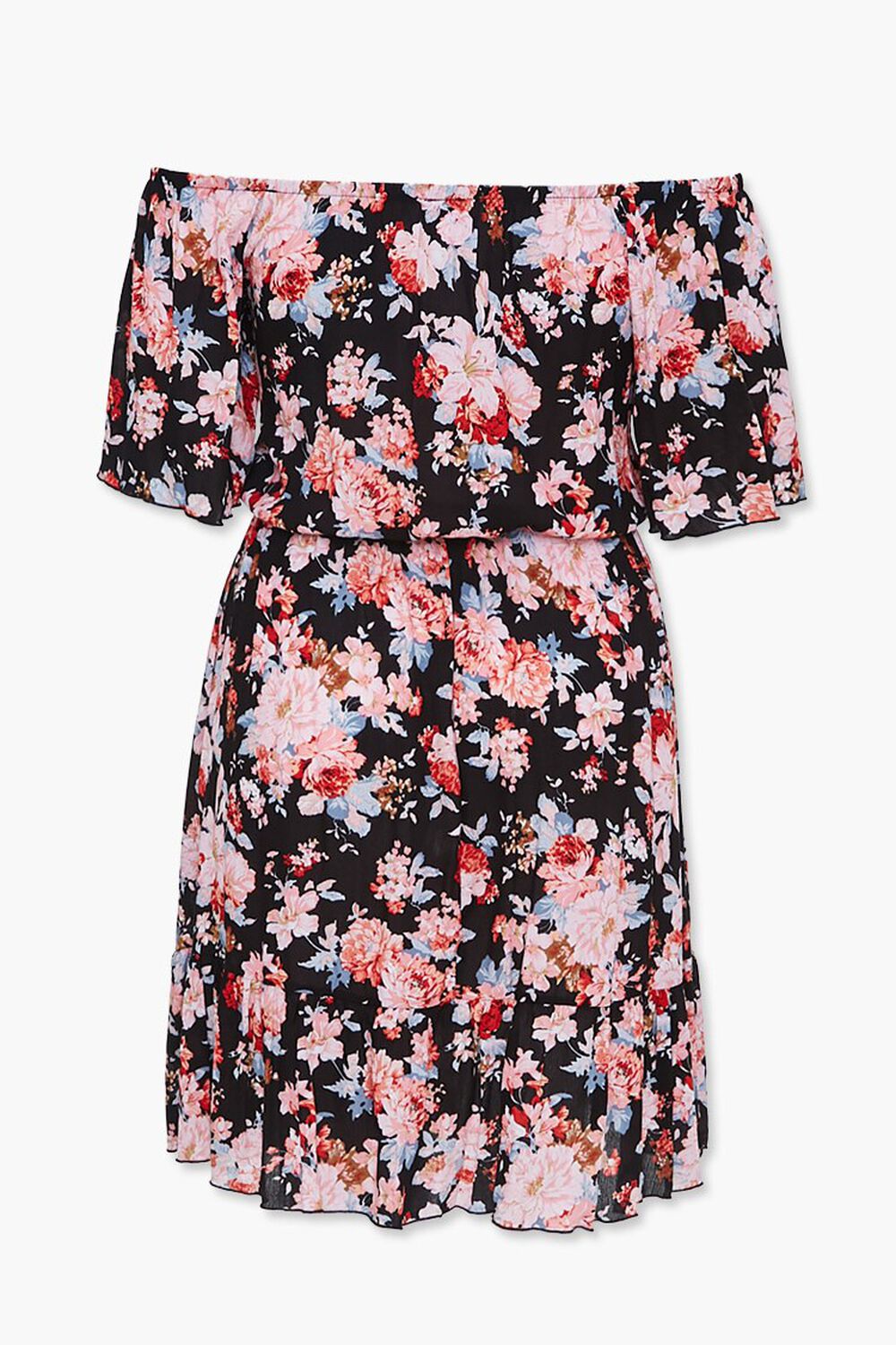 Plus Size Off The Shoulder Floral Dress 0409