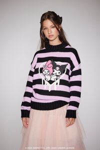 PURPLE/MULTI My Melody & Kuromi Striped Sweater, image 6