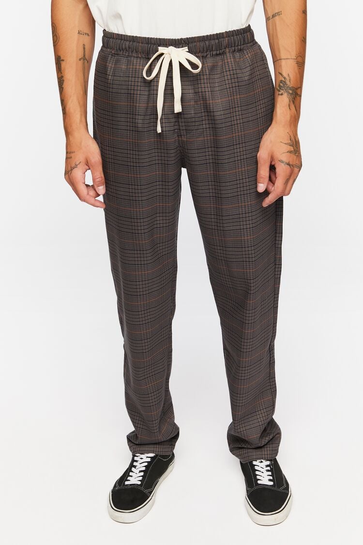 Lars Amadeus Men's Dress Plaid Pants Slim Fit Flat Front Checked Business  Suit Trousers 34 Dark Gray : Target