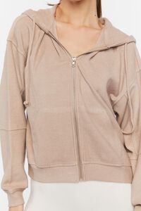 Forever 21 Women's Floral Print Zip-Up Hoodie Sweatshirt in Charcoal Grey Medium | F21