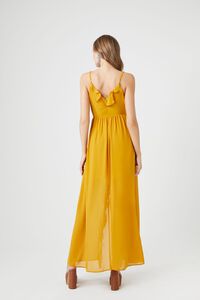 GOLD Chiffon Ruffle High-Low Dress, image 3