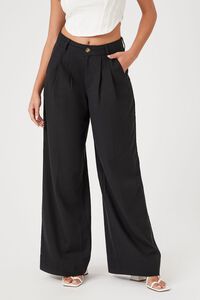 BLACK High-Rise Wide-Leg Trousers, image 2