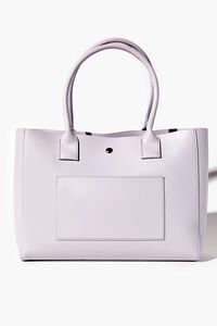 LAVENDER Faux Leather Tote Bag, image 4